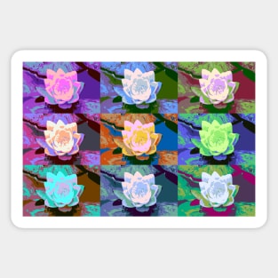 Water lily in the garden pond as digital collage Sticker